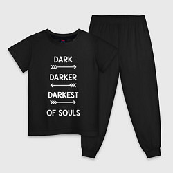Пижама хлопковая детская Darkest of Souls цвета черный — фото 1