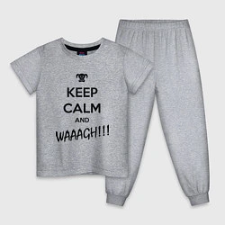 Пижама хлопковая детская Keep Calm & WAAAGH, цвет: меланж