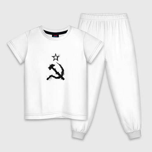 Детская пижама СССР: Серп и молот / Белый – фото 1