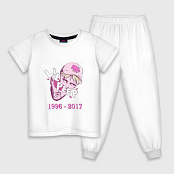 Пижама хлопковая детская Lil Peep: 1996-2017, цвет: белый