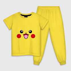 Пижама хлопковая детская Happy Pikachu цвета желтый — фото 1