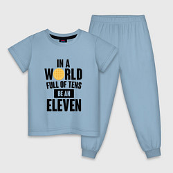 Пижама хлопковая детская Be A Eleven, цвет: мягкое небо