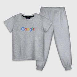 Пижама хлопковая детская Google, цвет: меланж