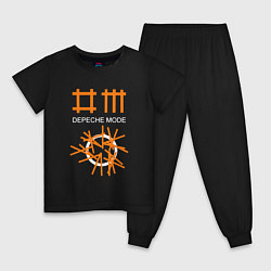 Пижама хлопковая детская Depeche Mode: Orange Lines, цвет: черный