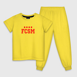 Пижама хлопковая детская FCSM Club, цвет: желтый