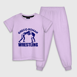 Пижама хлопковая детская Greco-roman wrestling, цвет: лаванда