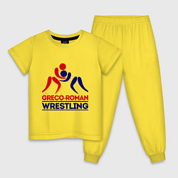 Пижама хлопковая детская Greco-roman wrestling, цвет: желтый