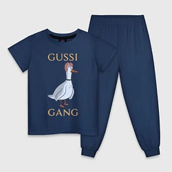 Пижама хлопковая детская GUSSI GANG, цвет: тёмно-синий
