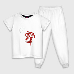 Пижама хлопковая детская Бездомный бог, цвет: белый