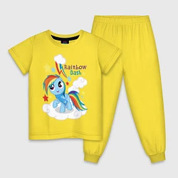 Пижама хлопковая детская Rainbow Dash, цвет: желтый