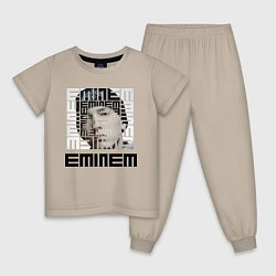 Пижама хлопковая детская Eminem labyrinth, цвет: миндальный