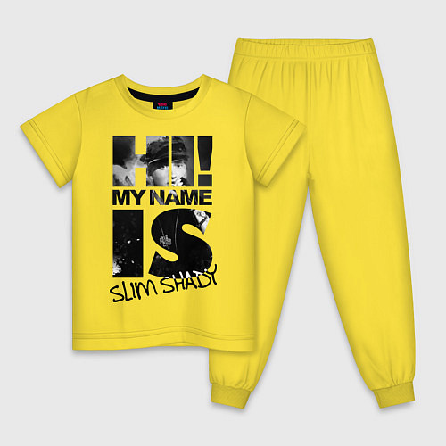 Детская пижама My name is slim shady / Желтый – фото 1