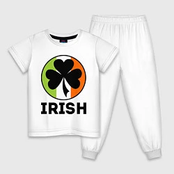 Пижама хлопковая детская Irish - цвет флага, цвет: белый