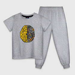 Пижама хлопковая детская Мозг инженера, цвет: меланж