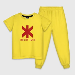 Пижама хлопковая детская Cyberpunk 2077: TRAUMA TEAM, цвет: желтый