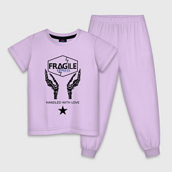 Пижама хлопковая детская Fragile Express, цвет: лаванда
