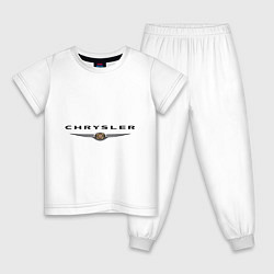 Пижама хлопковая детская Chrysler logo, цвет: белый