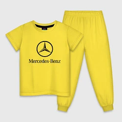 Пижама хлопковая детская Logo Mercedes-Benz, цвет: желтый