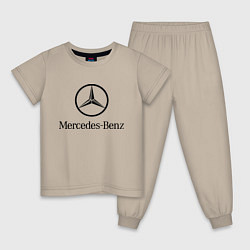 Пижама хлопковая детская Logo Mercedes-Benz, цвет: миндальный