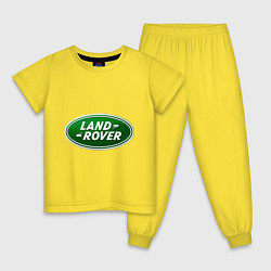 Пижама хлопковая детская Logo Land Rover, цвет: желтый