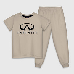 Пижама хлопковая детская Infiniti logo, цвет: миндальный