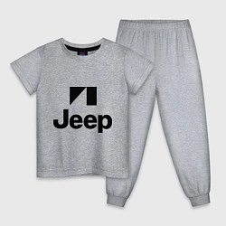 Пижама хлопковая детская Jeep logo, цвет: меланж