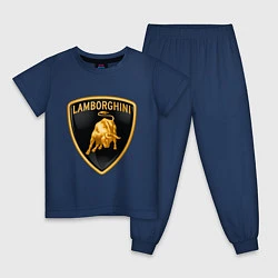 Пижама хлопковая детская Lamborghini logo, цвет: тёмно-синий