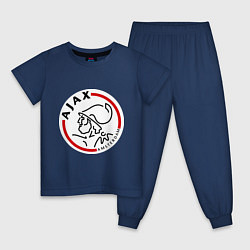 Пижама хлопковая детская Ajax FC, цвет: тёмно-синий