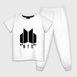 Пижама хлопковая детская BTS ARMY, цвет: белый