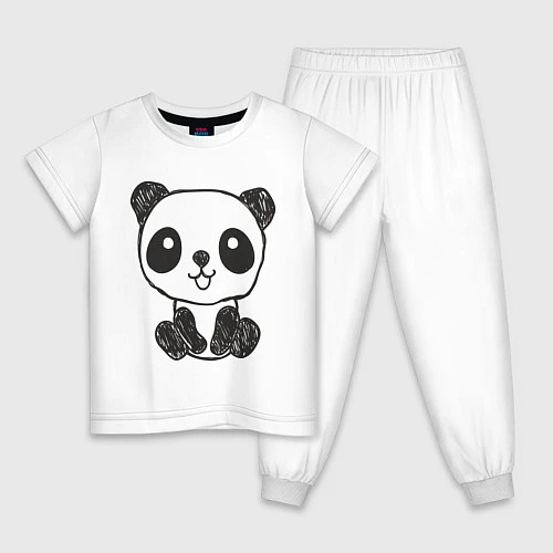 Детская пижама Малыш панда / Белый – фото 1