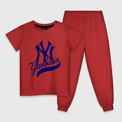 Пижама хлопковая детская NY - Yankees, цвет: красный
