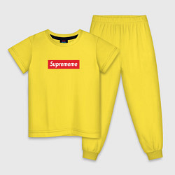 Пижама хлопковая детская Suprememe, цвет: желтый