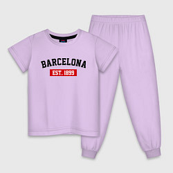 Пижама хлопковая детская FC Barcelona Est. 1899, цвет: лаванда