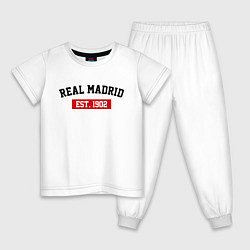 Пижама хлопковая детская FC Real Madrid Est. 1902, цвет: белый