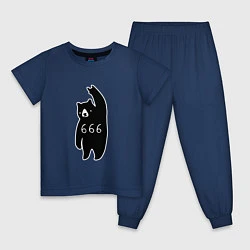 Пижама хлопковая детская Bad Bear: 666 Rock, цвет: тёмно-синий