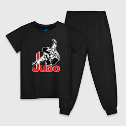 Пижама хлопковая детская Judo Master, цвет: черный