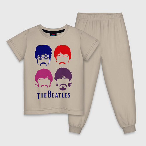 Детская пижама The Beatles faces / Миндальный – фото 1