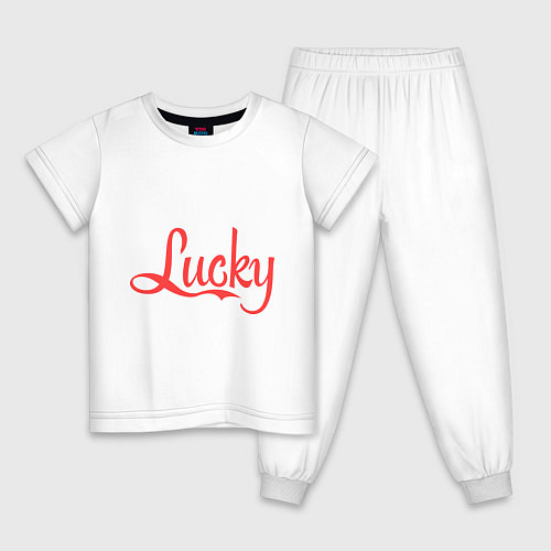 Детская пижама Lucky logo / Белый – фото 1
