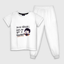 Пижама хлопковая детская Шерлок, цвет: белый