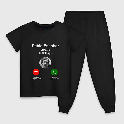 Детская пижама Escobar is calling / Черный – фото 1
