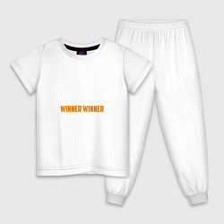 Пижама хлопковая детская PUBG: Winner, цвет: белый