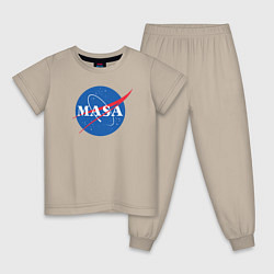 Пижама хлопковая детская NASA: Masa, цвет: миндальный