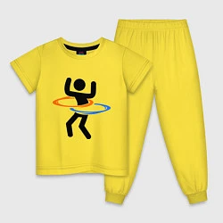 Пижама хлопковая детская Portal Рoops, цвет: желтый
