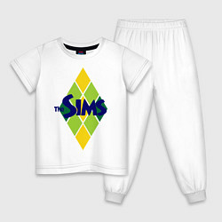 Пижама хлопковая детская The Sims, цвет: белый
