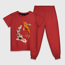 Пижама хлопковая детская Инь-Ян, цвет: красный