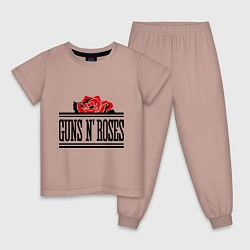 Пижама хлопковая детская Guns n Roses: rose, цвет: пыльно-розовый