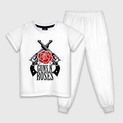 Пижама хлопковая детская Guns n Roses: guns цвета белый — фото 1