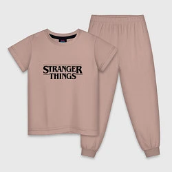 Пижама хлопковая детская Stranger Things, цвет: пыльно-розовый