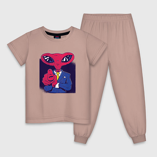 Детская пижама Пришелец Босс / Пыльно-розовый – фото 1
