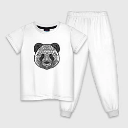Пижама хлопковая детская Тату-панда, цвет: белый